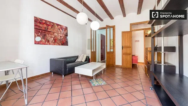 Living room; tile floor, natural light