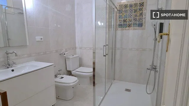 Bathroom; tile floor, renovated, natural light