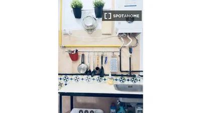 Kitchen; kitchen appliances, tile floor