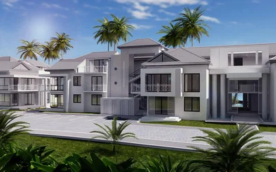 House and surroundings; view, natural light