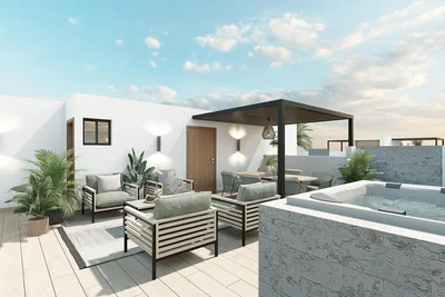 Terrace; natural light, modern style