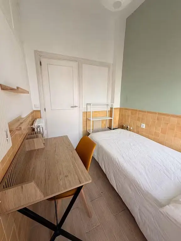 Bedroom; wood floor, natural light