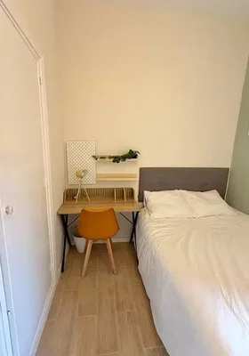 Bedroom; wood floor, natural light