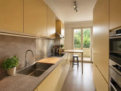 Cuisine; électroménager, vue, lumière naturelle, rénové