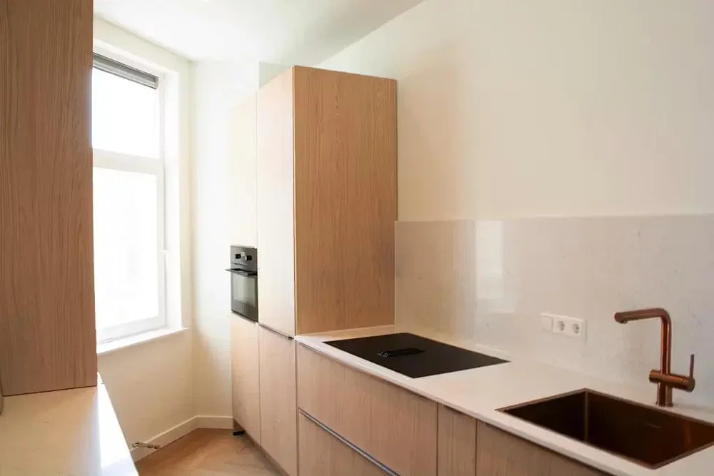 Keuken; keukenapparatuur, natuurlijk licht, moderne stijl
