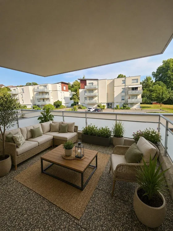 Balcony; view, natural light, modern style