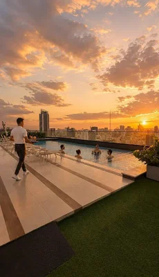 Balkon; výhled, přirozené světlo