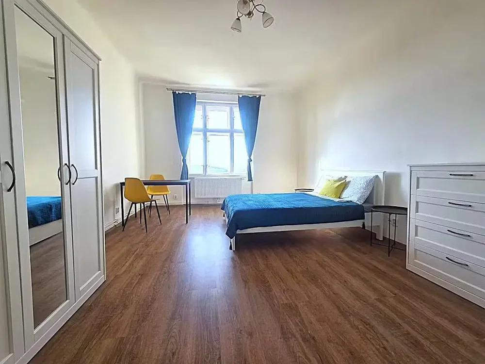Bedroom; wood floor, natural light