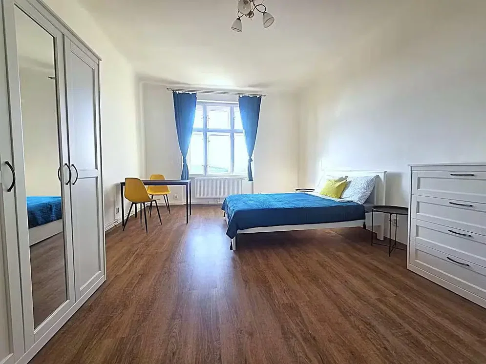 Bedroom; wood floor, natural light