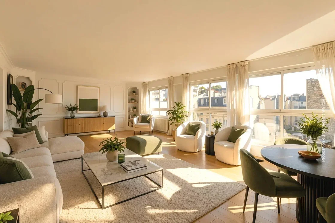 Living room; natural light, modern style, wood floor