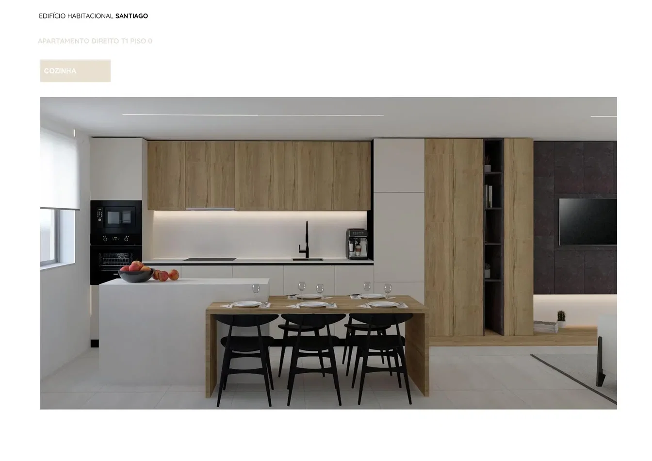 Cuisine; électroménager, parquet, lumière naturelle, style moderne