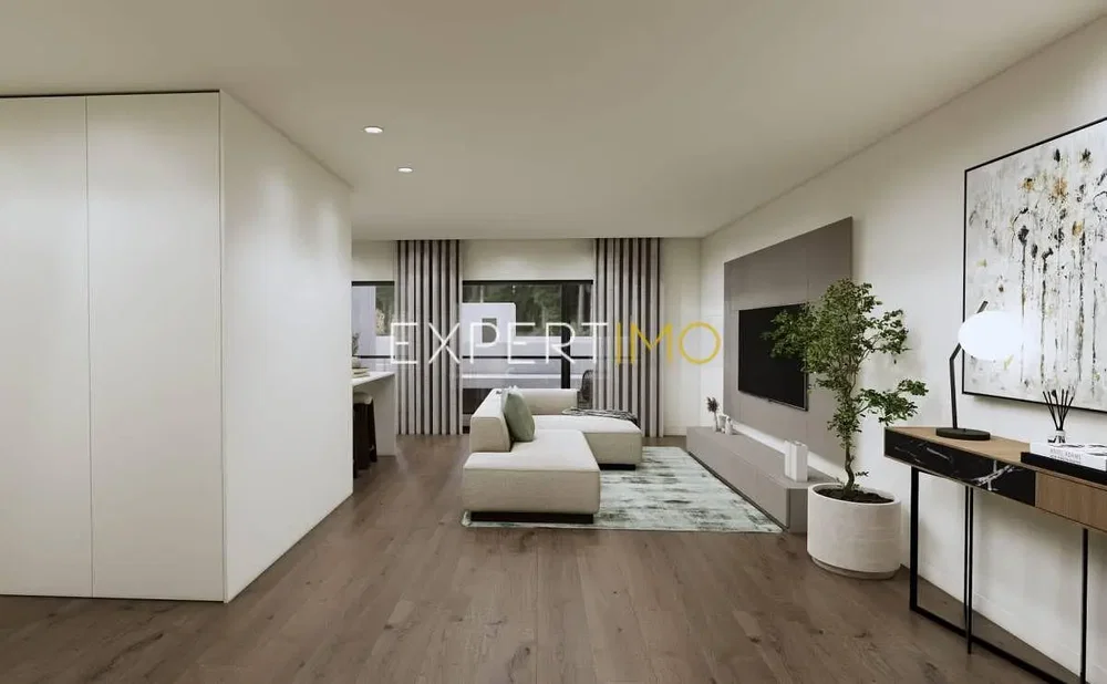 Wohnzimmer; holzboden, tageslicht, moderner stil
