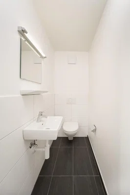 Toilette; pavimento in piastrelle, luce naturale