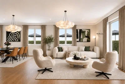 Living room; natural light, modern style, wood floor