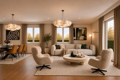 Salon; lumière naturelle, style moderne, parquet