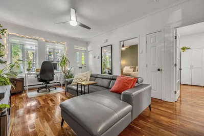 Living room; wood floor, natural light