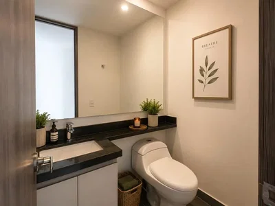 Toilettes; lumière naturelle, rénové