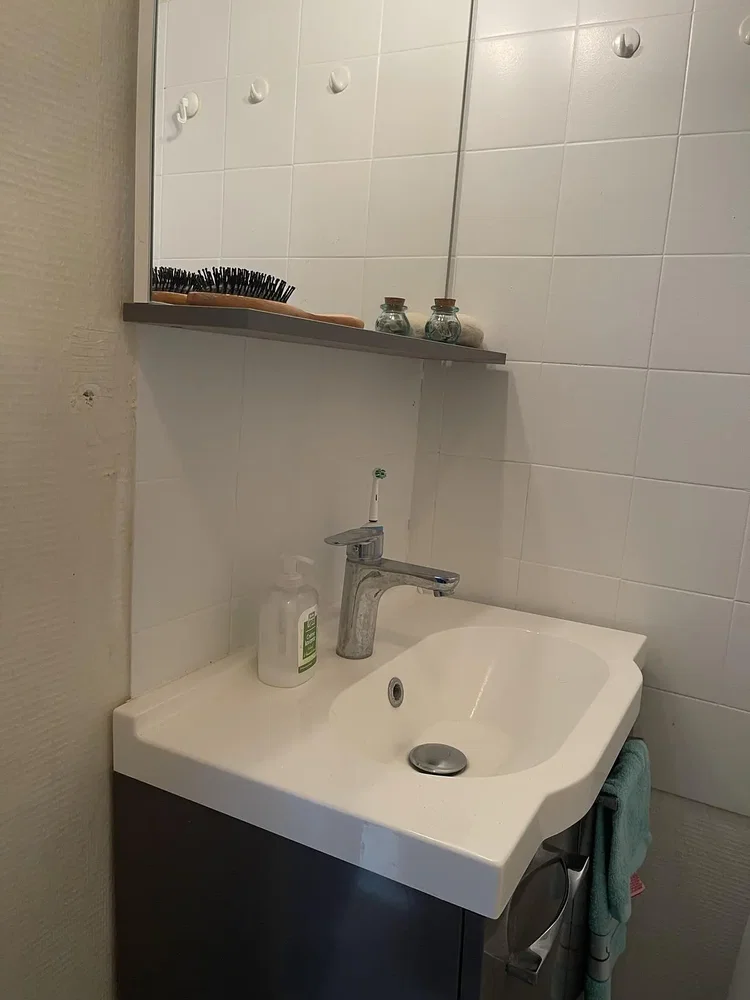 Toilette; pavimento in piastrelle, ristrutturato, luce naturale