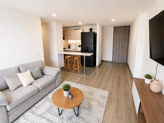 Salon; électroménager, parquet, lumière naturelle, style moderne