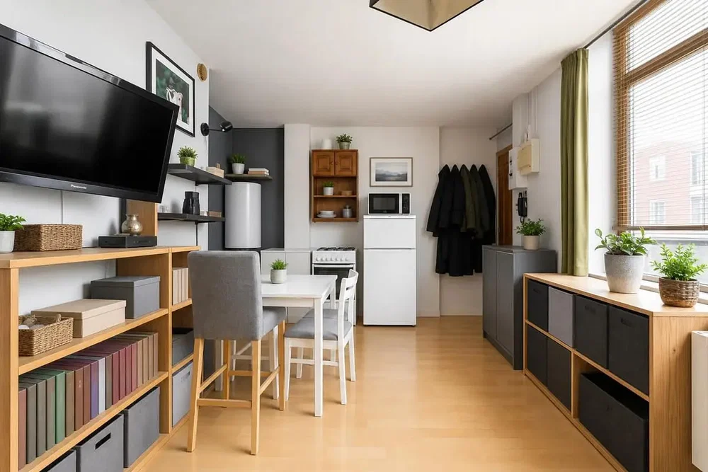 Kuhinja; kuhinjski aparati, prirodno svjetlo, moderni stil