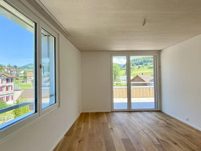 Salon; vue, parquet, lumière naturelle