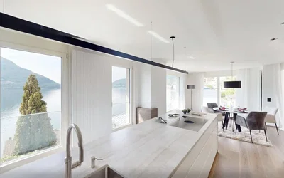 Küche; blick, tageslicht, moderner stil, küchengeräte