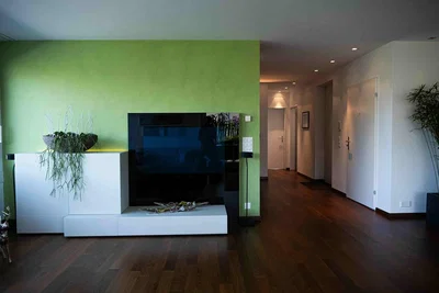 Sala de estar; chão de madeira, luz natural
