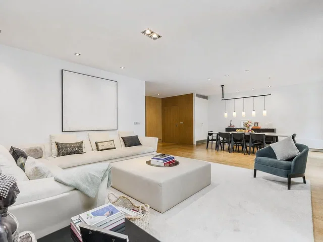 Living room; natural light, modern style, wood floor