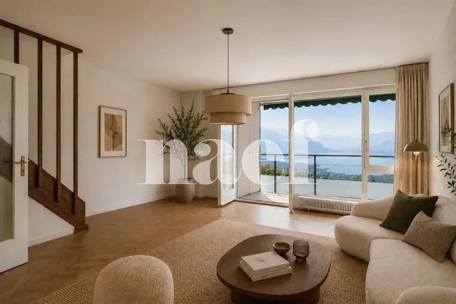 Soggiorno; vista, luce naturale, stile moderno, pavimento in legno