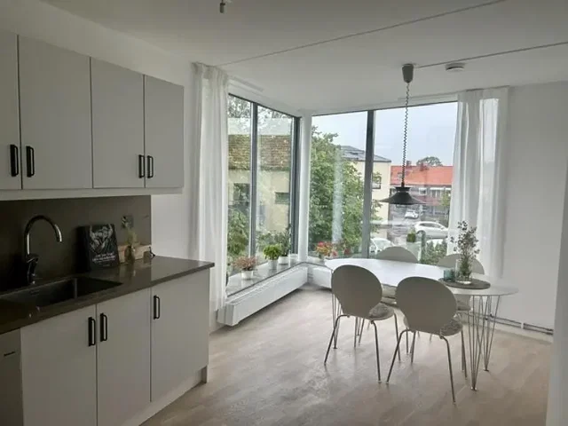 Mutfak; manzara, doğal ışık, modern stil