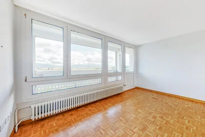 Salon; vue, parquet, lumière naturelle