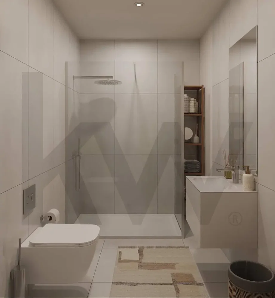 Купатило; плочице, природно светло