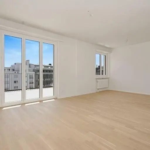 Salon; parquet, lumière naturelle, vue