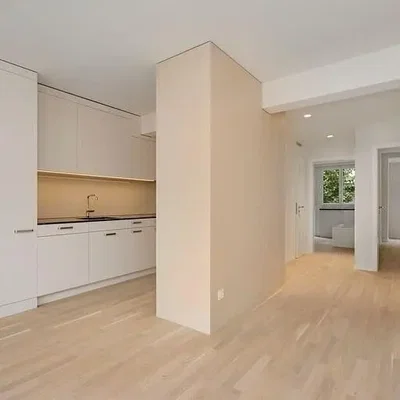 Cuisine; électroménager, parquet, lumière naturelle, style moderne
