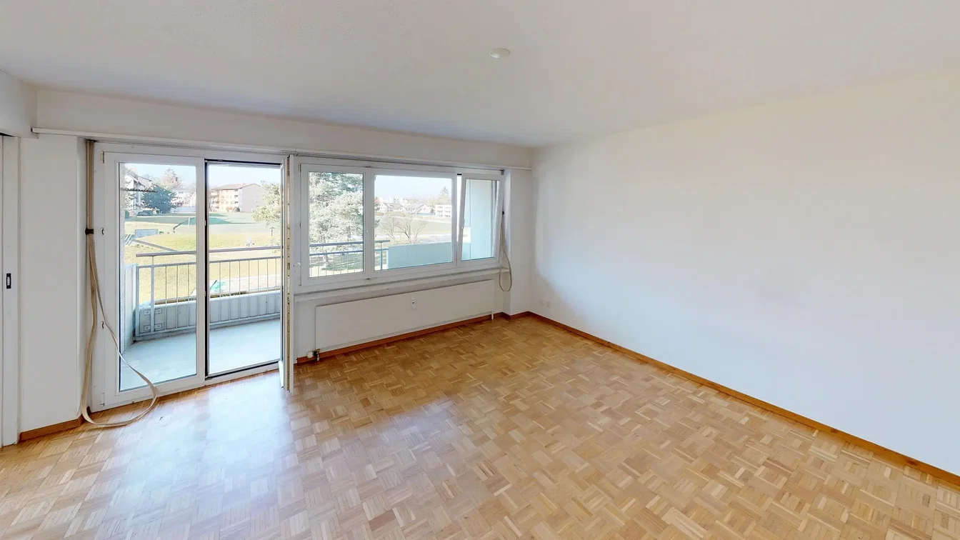 Salon; parquet, lumière naturelle, vue