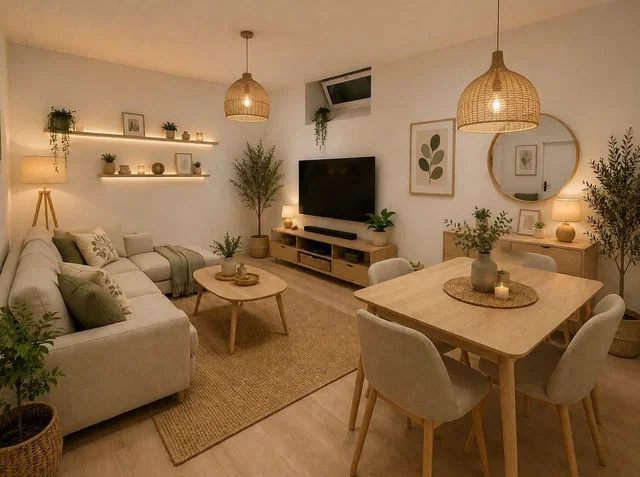 Wohnzimmer; holzboden, tageslicht, moderner stil, renoviert