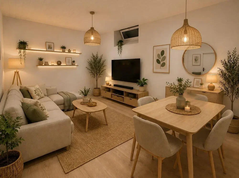 Wohnzimmer; holzboden, tageslicht, moderner stil, renoviert