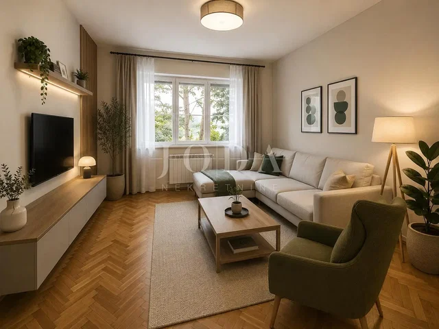 Dnevna soba; drveni pod, prirodno svjetlo, moderni stil
