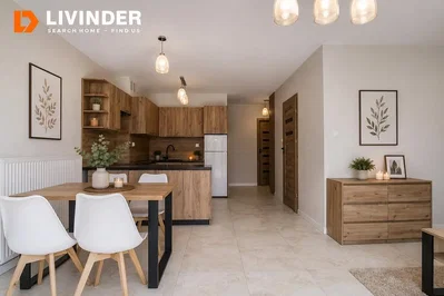 Kitchen; kitchen appliances, tile floor, natural light, modern style, renovated