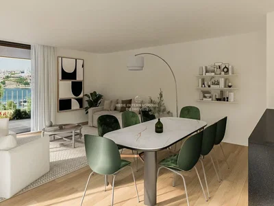 Living room; view, wood floor, natural light, modern style
