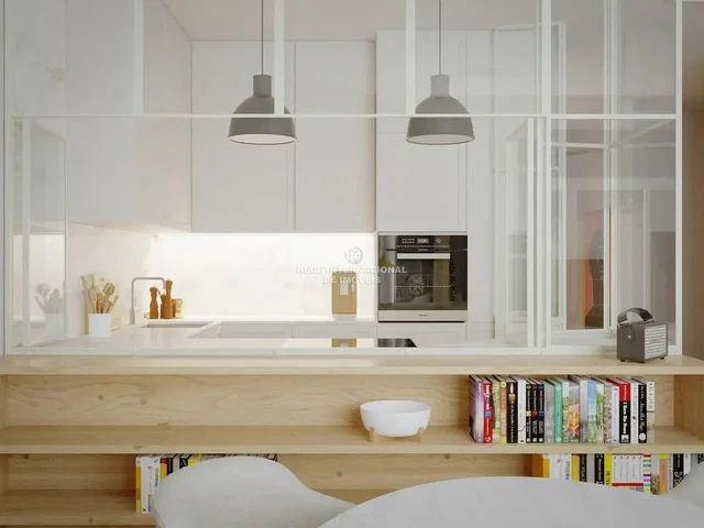 Cozinha; eletrodomésticos, luz natural, estilo moderno