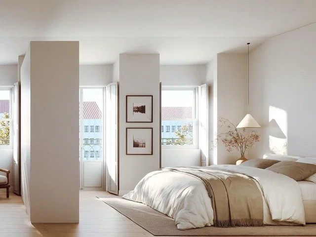 Schlafzimmer; tageslicht, holzboden