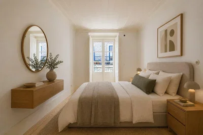 Schlafzimmer; tageslicht, moderner stil