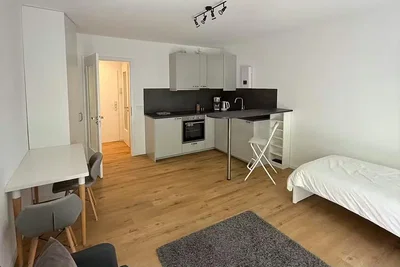 Kitchen; kitchen appliances, wood floor, natural light