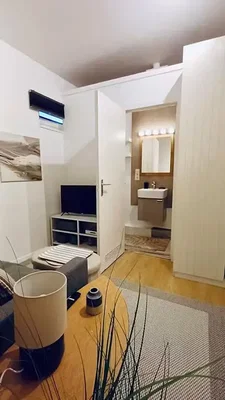 Soggiorno; luce naturale, pavimento in legno, stile moderno