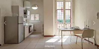 Wohnzimmer; fliesenboden, tageslicht, küchengeräte