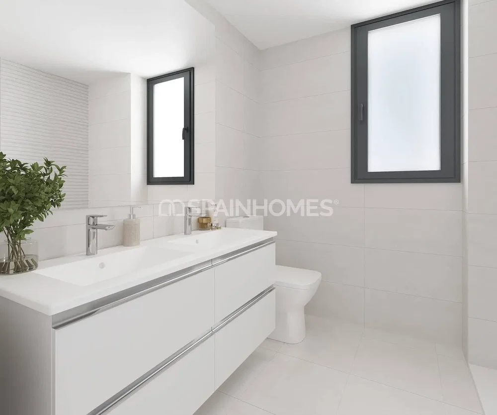 Bathroom; natural light, tile floor, renovated