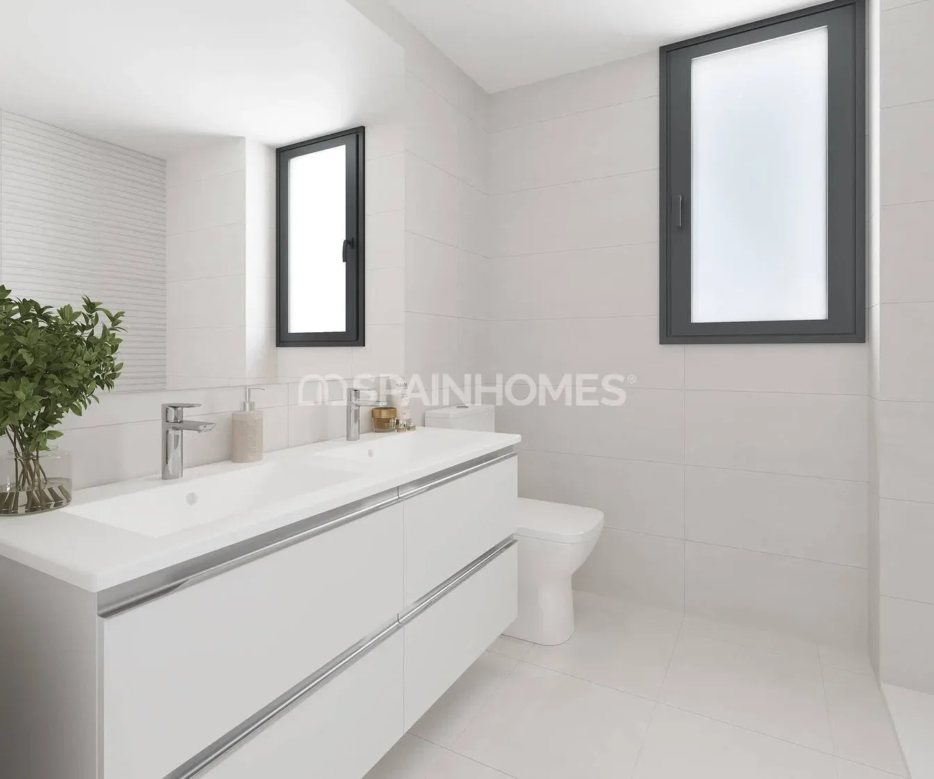 Bathroom; natural light, tile floor, renovated