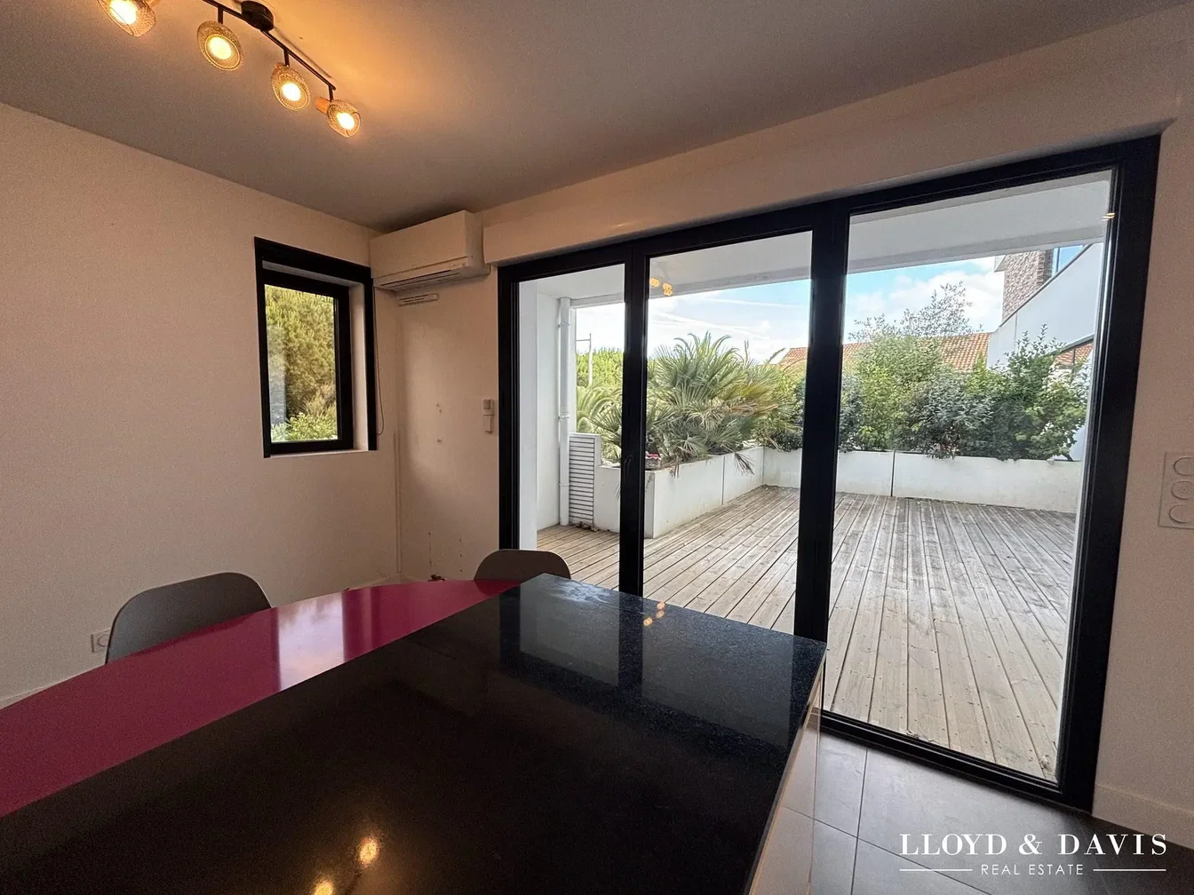 Living room; natural light, view, tile floor