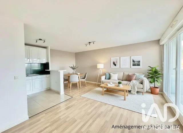 Woonkamer; houten vloer, natuurlijk licht, moderne stijl